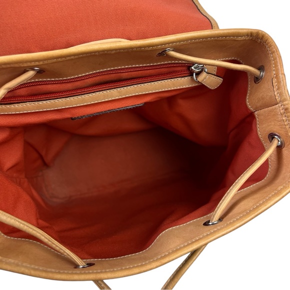 2000s Coach Signature Brown Canvas Backpack with Leather Trim - Picture 11 of 15